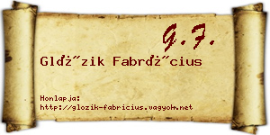 Glózik Fabrícius névjegykártya
